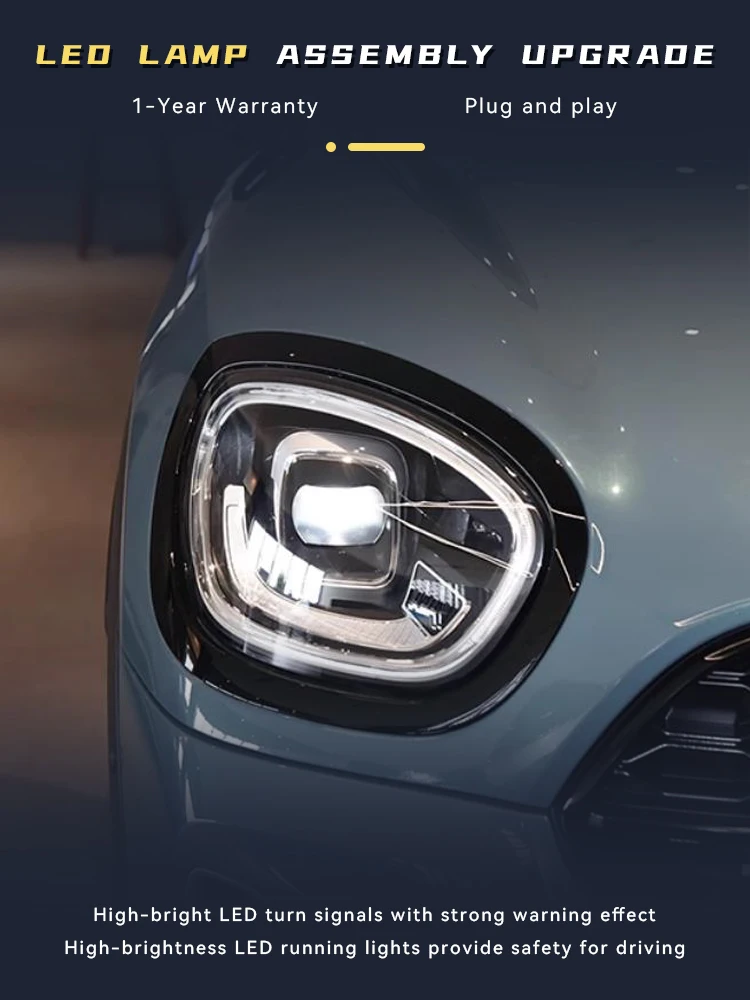 

Автомобильные аксессуары для BMW MINI Countryman F60 2016-2020, передний фонарь DRL, светодиодный объектив проектора, фары, автомобили, автоматические