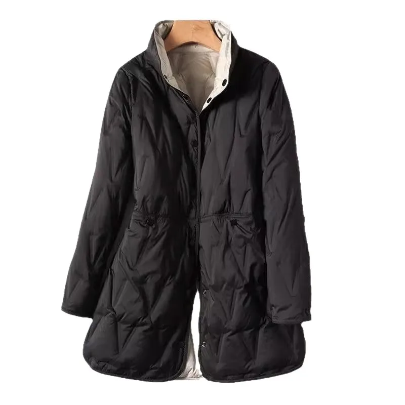 Autumn and Winter New Women's Down Jacket Oversized Windproof Stand up Collar Light Jacket