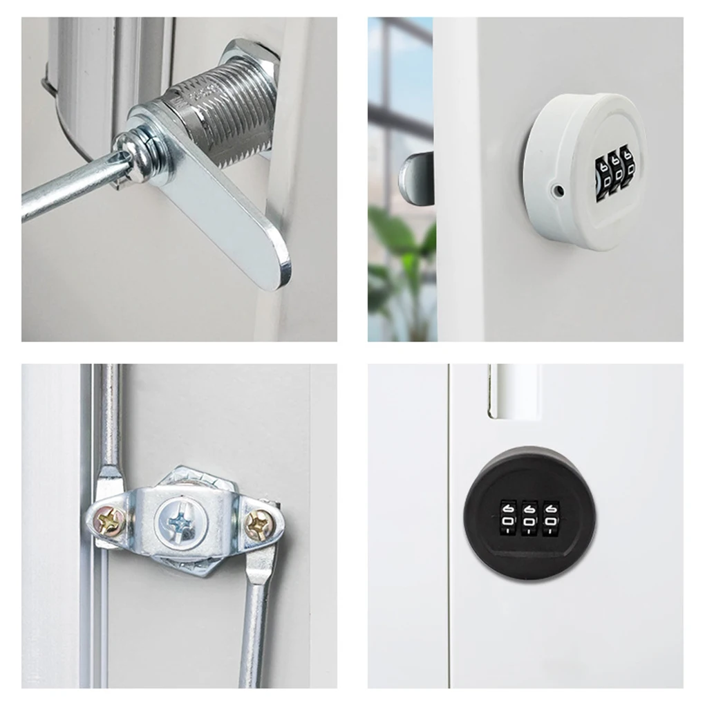 قفل خزانة موثوق، حل أمان طويل الأمد 2 · سهل التركيب، قفل درج، قفل صندوق البريد، 30 مم، أسود