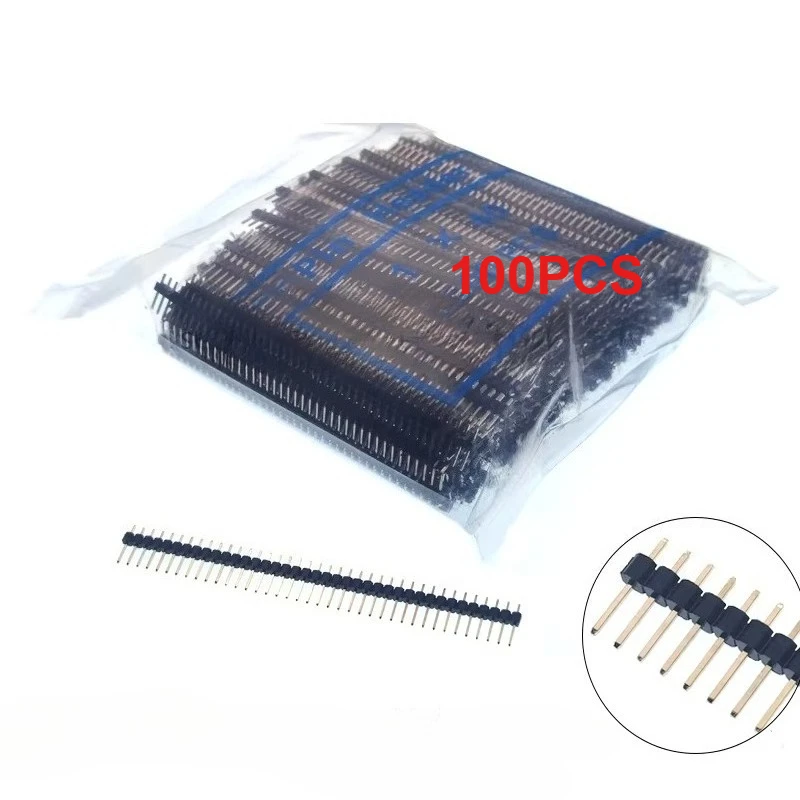 100pcs Long 13/15/17/19/21mm Straight Single Row 1x40 Pin 0.1 Inch (2.54mm) Male Pin Header Connector PCB Board