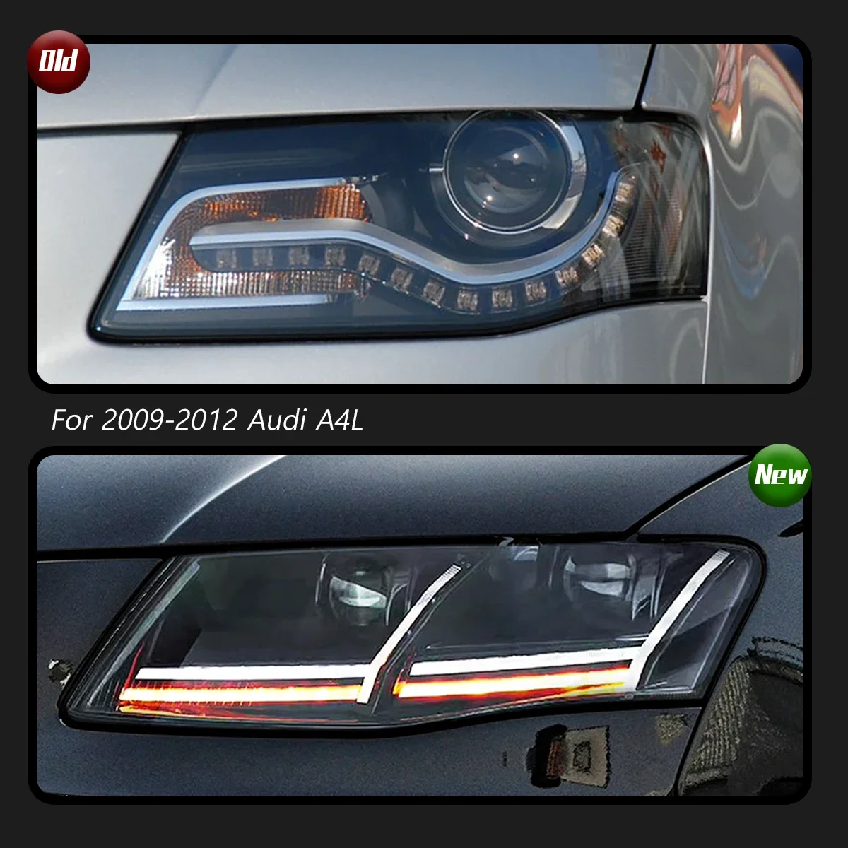 

Auto Accessories Car For Audi A4 LED Headlights A4L 2009-2012 Upgrade Modified to New DRL Dynamic Turn Signal LED Headlight