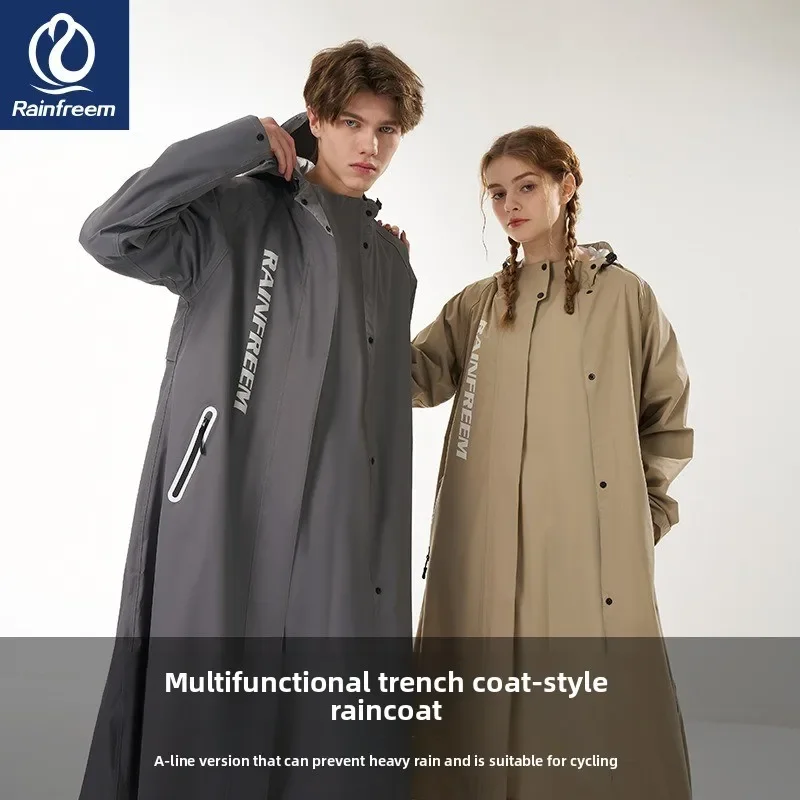 

Waterproof Motorcycle Raincoat Poncho in Polyester Pongee Fabric, One-Piece Design for Riding, Full-Body Heavy Rain Protection