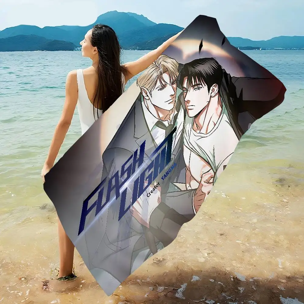 flashlight bl Anime Bath Towel Microfiber Soft Water Absorbing Breathable For Girl Kids Decorative Cartoon Beach Towel