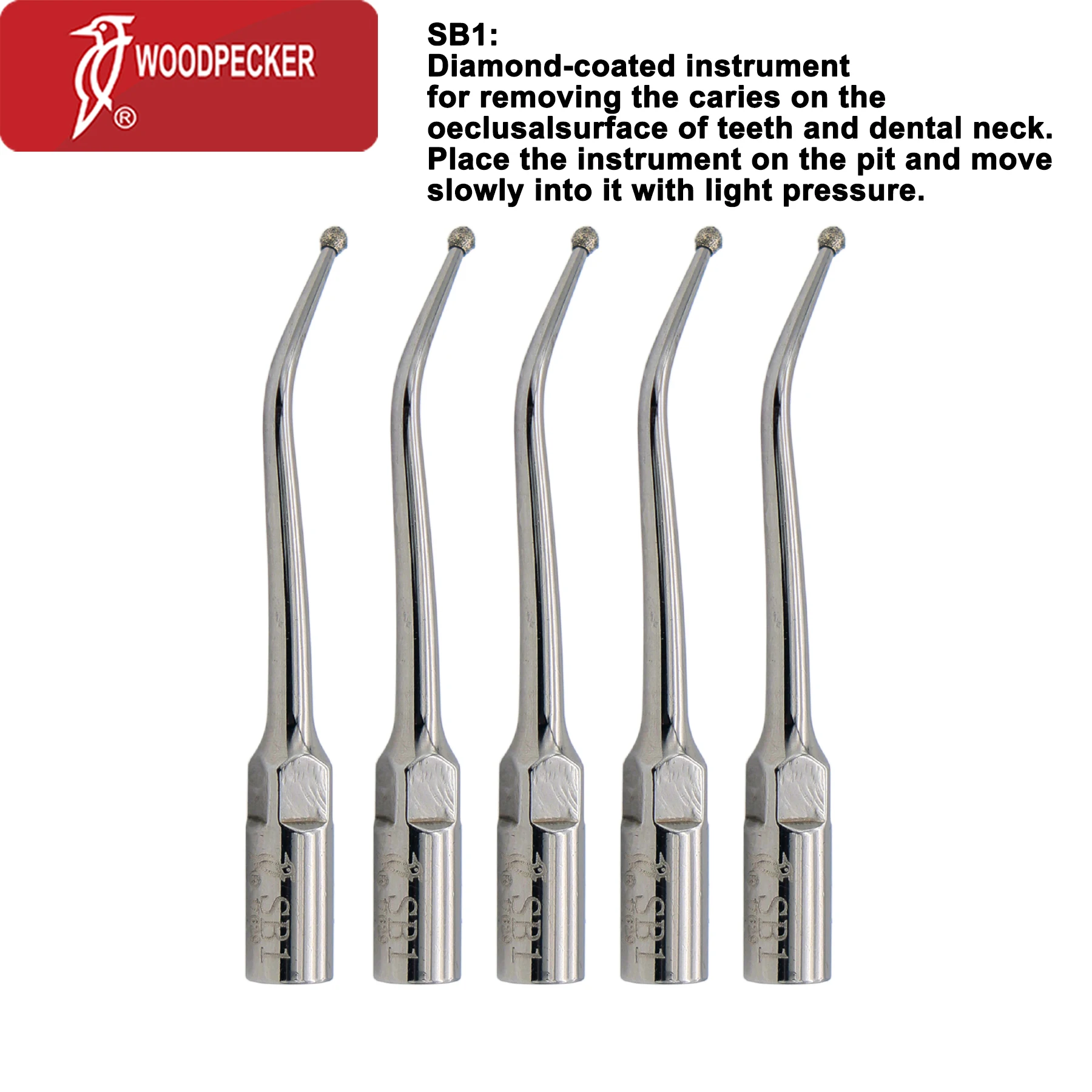 100%Woodpecker Dental Tips SB1 ultrasonic scaler supragingival scaler Diamond coated attachment EMS