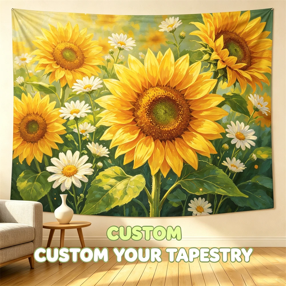Customizable 2D Flat Wall Hanging Tapestry High Definition Personalize Photo/Text/Logo Options Multiple Sizes Available