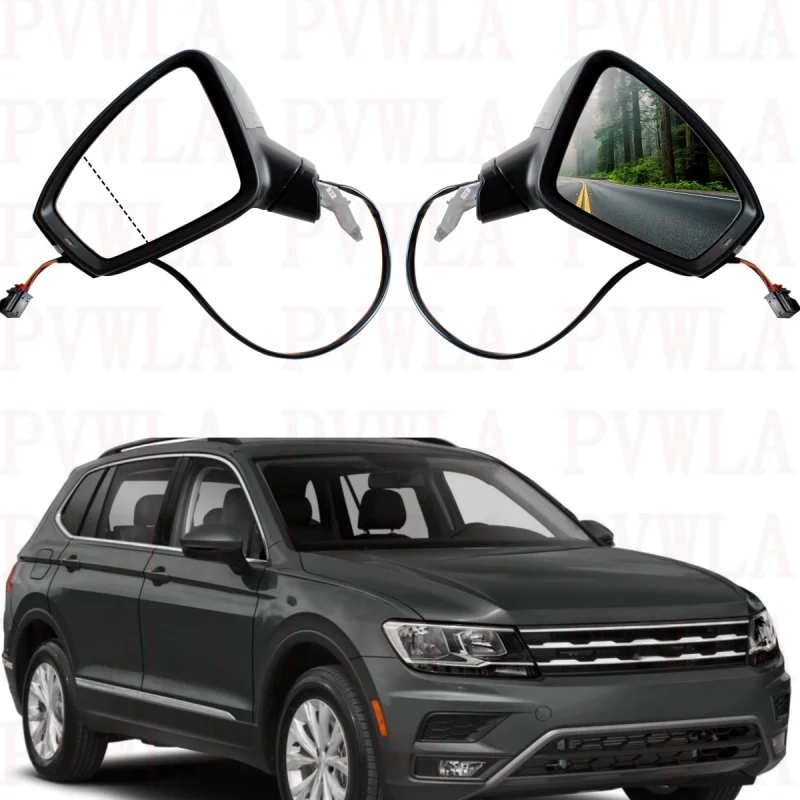 

6 Pins Black Painted Heated Power Adjust Rear View Mirror For Volkswagen Tiguan 2017 2018 2019 2020 2021