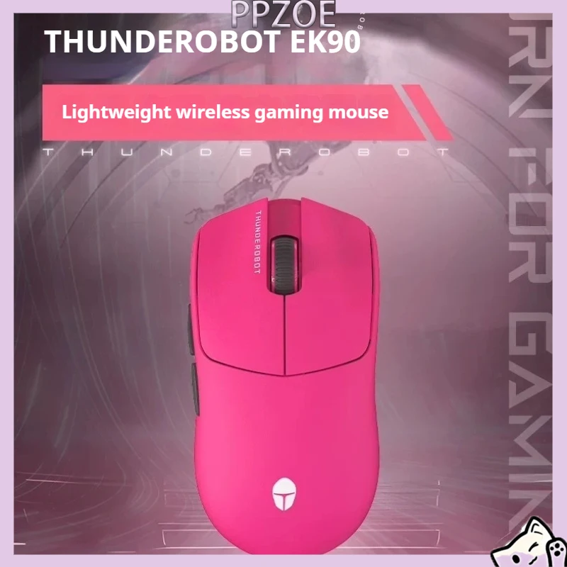 THUNDEROBOT EK90 Dual Mode Gaming Mouse,2.4G Wireless, PAW3395 Sensor, 500mAh Large Battery, Lightweight Ergonomic Mouse
