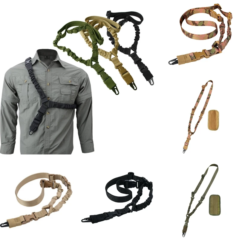 Outdoor American-style Single-point Tactical Gun Rope Nylon Sling Tactical Strap Water Gun Tactical Mission Rope