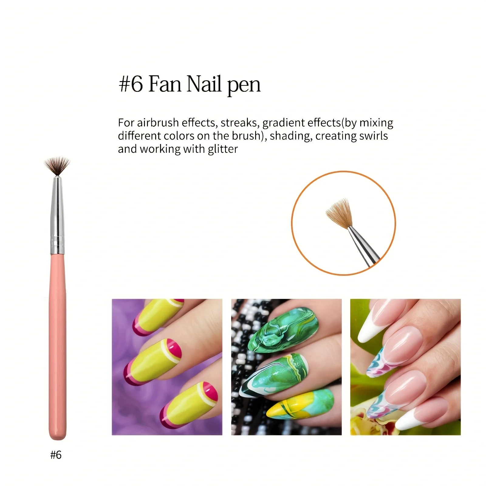 7/4/3/1 nail art full set of brushes, crystal brushes, dot drill brushes, fan-shaped brushes, oblique head brushes, round head b