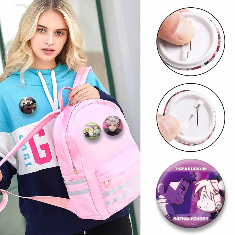 Cool Japanese Anime K-Kaiju No. 8 Soft Button Pins Cartoon Character Aesthetic Brooch Bag Clothes Decor Badge Accessories Gifts
