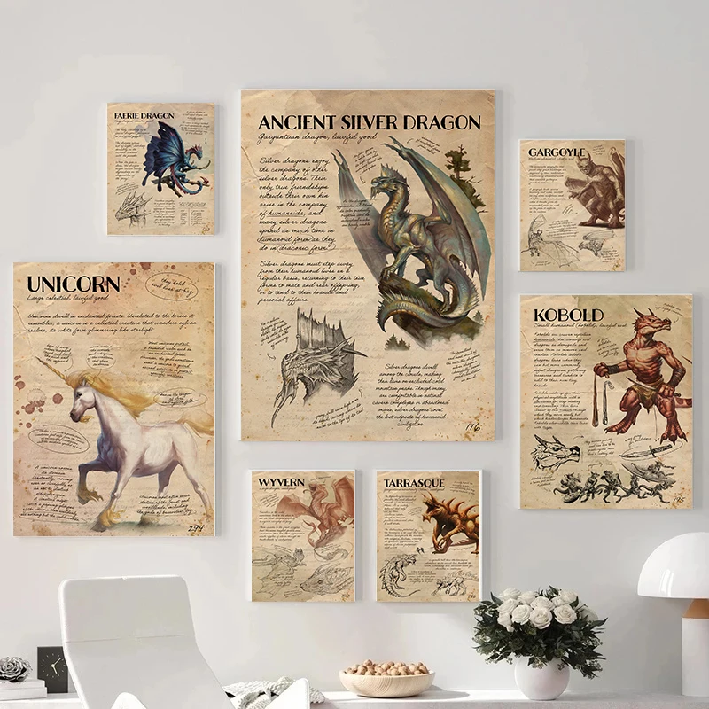 Fantasy World Poster Retro Dungeon Room Official Dungeons Dragons Prints Canvas Painting Wall Art Picture Home Living Room Decor