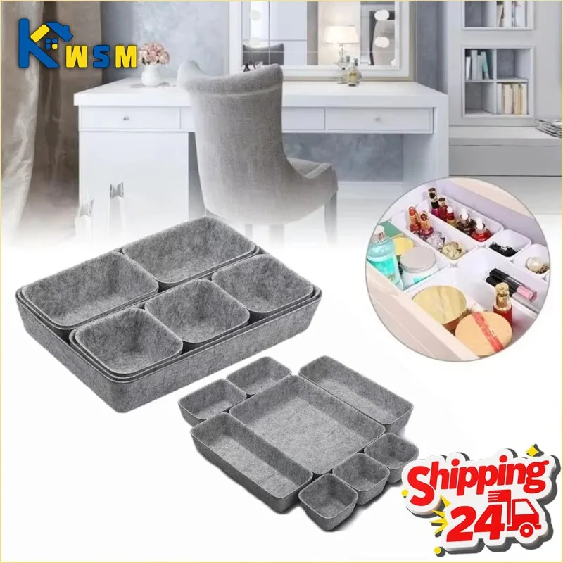 Juego de caja de almacenamiento con cajones de 8 piezas, organizador de escritorio de fieltro, Kit de organización moldeado de una pieza, sistema de contenedor de aperitivos