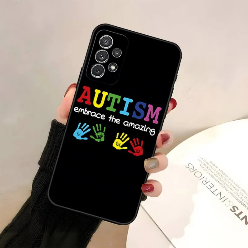 Autism Support Puzzle Phone Case For Samsung Galaxy A31 A33 A52 A13 A02 A72 A40 A20 A23 A54 A14 A34 Back Cover