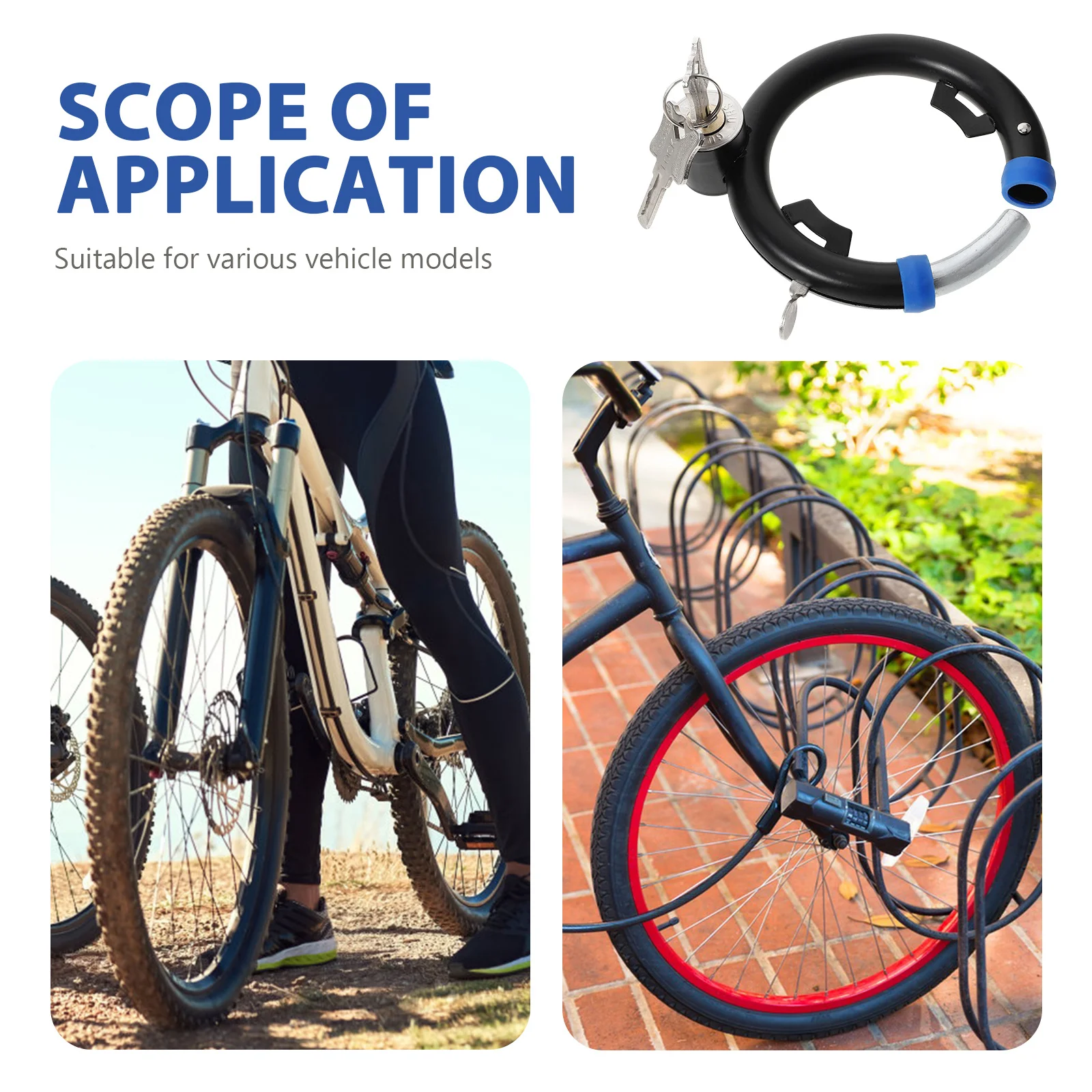 

1Set Anti-Theft Heavy Duty Bike Lock Durable Portable Round Bicycle Lock Key Mounting Bracket for Mountain Bikes Electric