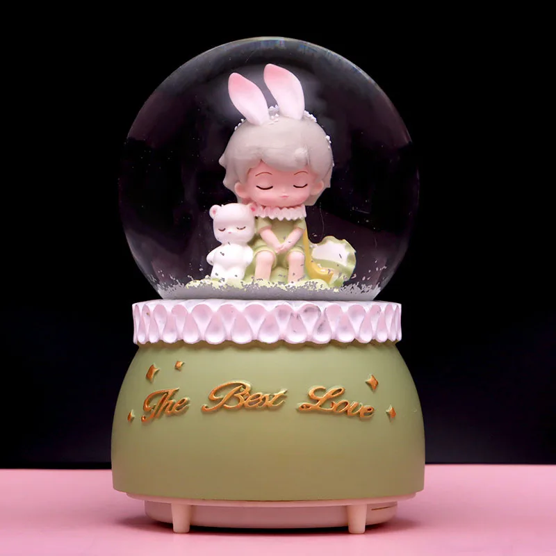 Little Prince Music Box Valentine's Day Wedding Decorations Cute Girls Crystal Ball Eight Music Box Children's Gifts with Lights