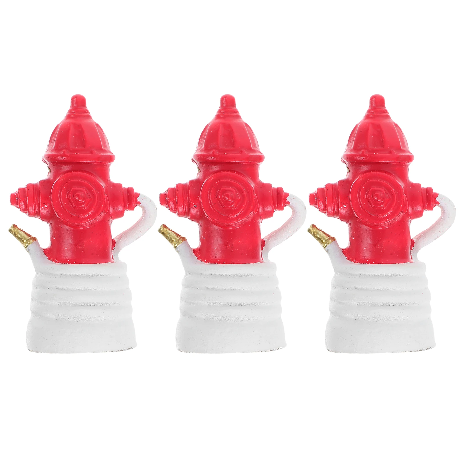 3개입 레진 소화전 장식 피규어 사실적인 모래 테이블 분재 풍경 실내외 정원 장식품