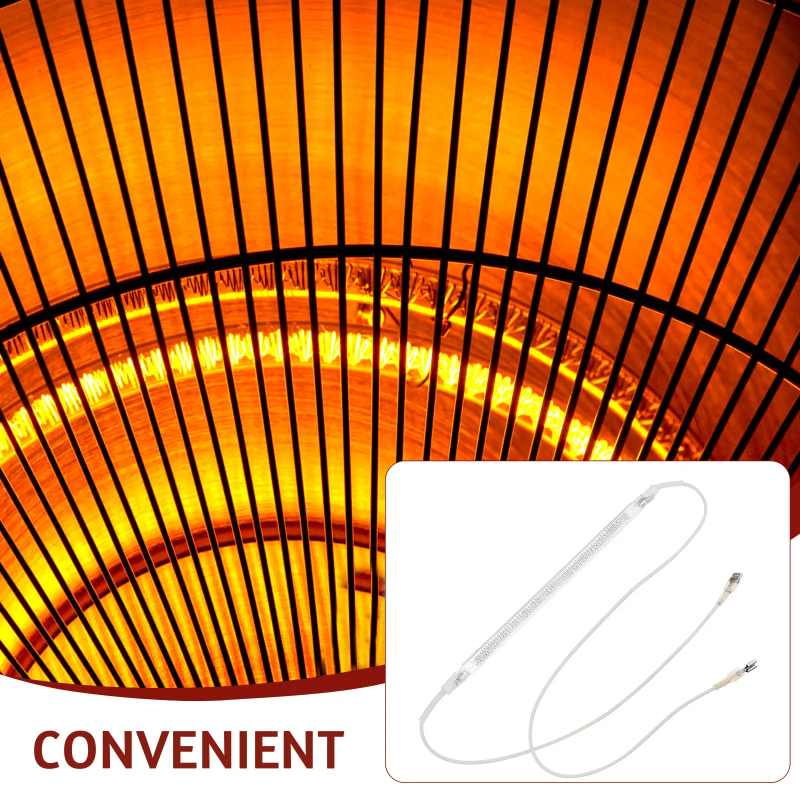 

Heater Lamp Tube Warm Halogen Heating Tube Easy Installation Maximum Vivid Color Visual Effect Comfortable Winter Heating