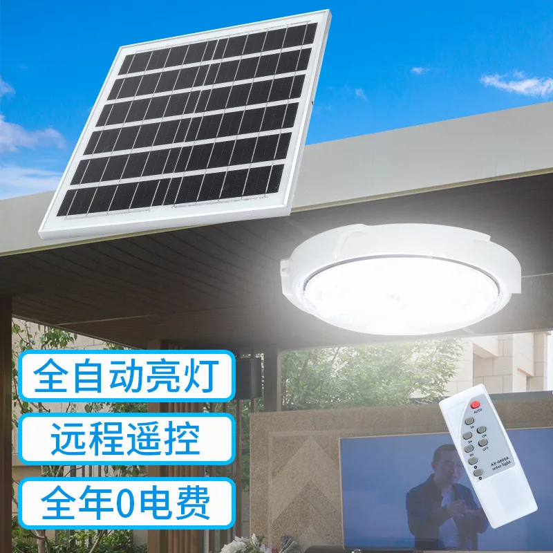 60/100W LED Solar Ceiling Light Pendant Light Outdoor Indoor Solar-Power Lamp with Line Corridor Light for Garden Decoration Hot