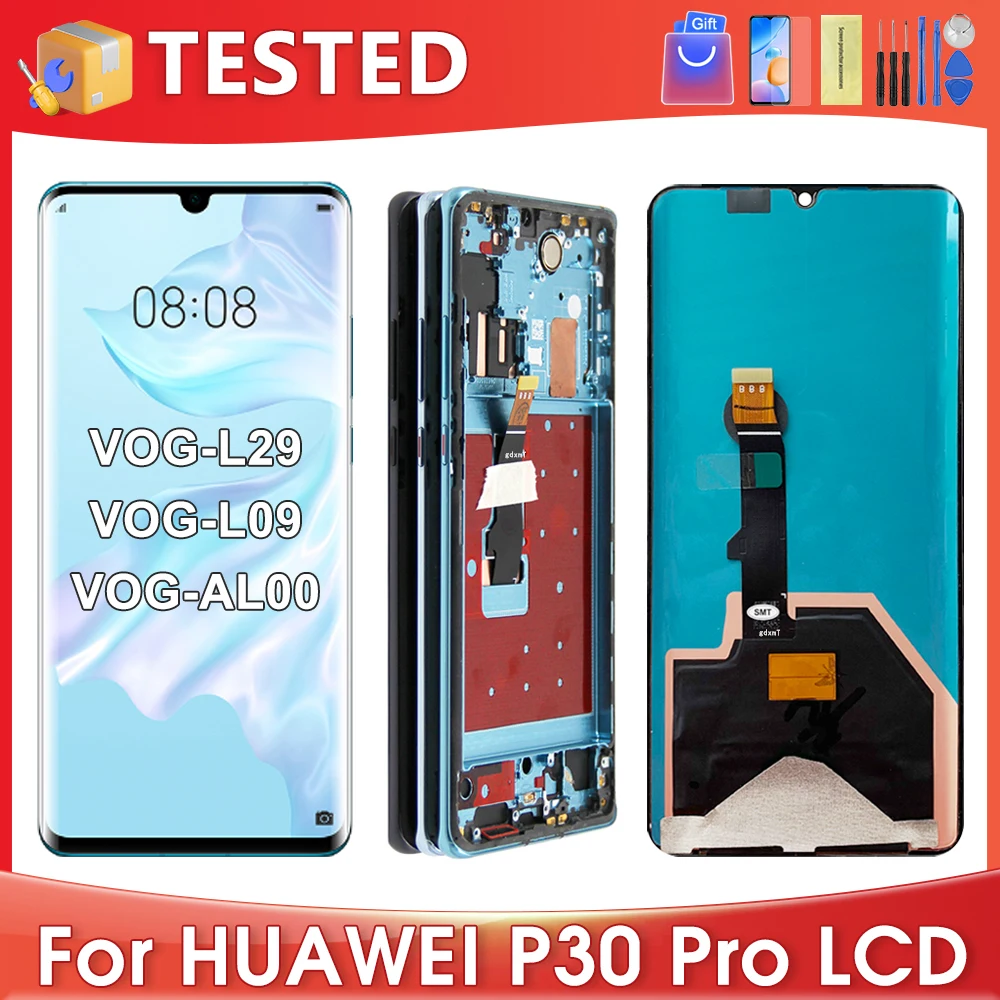 

6,47 ''для HUAWEI P30 Pro для VOG-L29 L09 AL00 L04 AL10 HW-02L ЖК-дисплей, сменный преобразователь сенсорного экрана в сборе