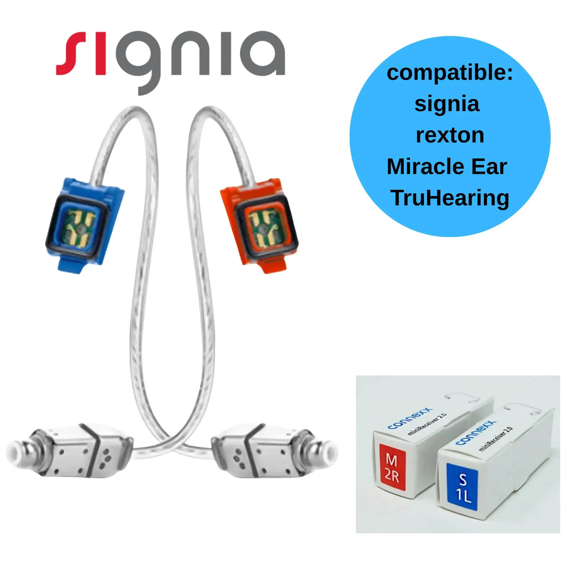 

Мини-приемник Rexton Signia Connexx 2.0 Приемник слухового аппарата для слуховых аппаратов Siemens/Signia/Rexton RIC