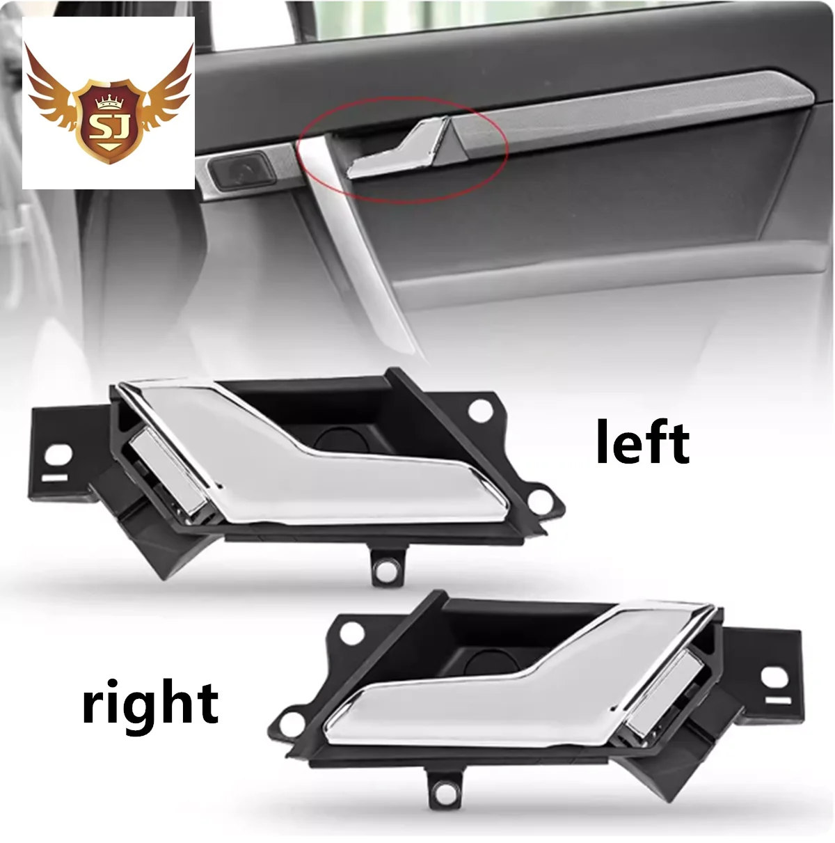Chrome Interior Door Handle for 2012-2015 Captiva Chevrolet Sport Saturn Left Right Front Rear