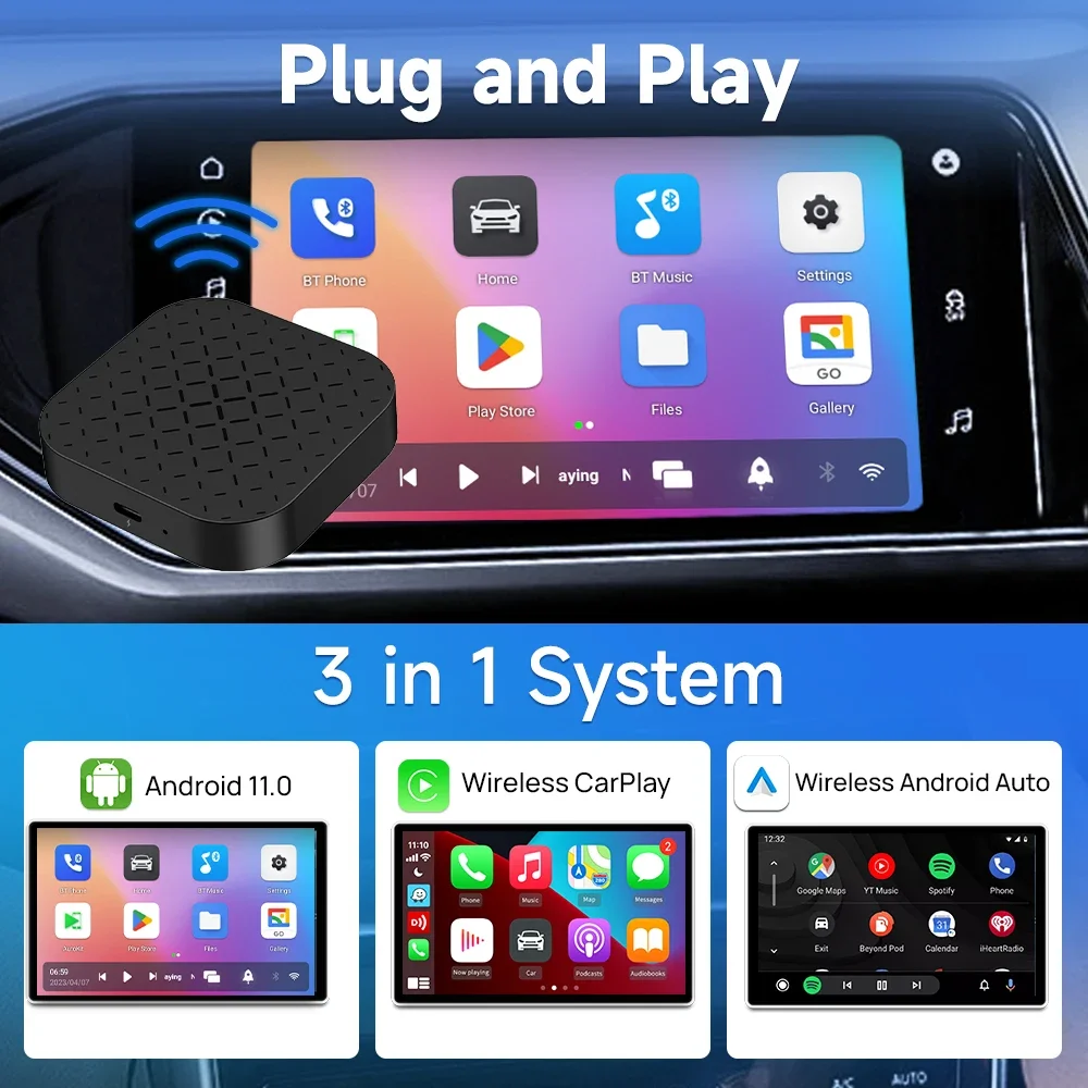 2024 Magic Box Carplay Android 11 Multimedia Boxes Wireless Android Auto Carplay USB Android Box For Car