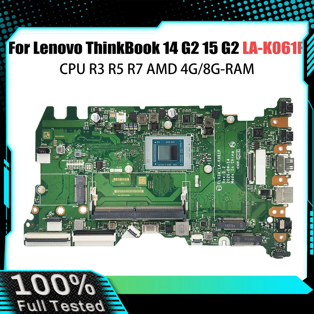 

LA-K061P Mainboard For Lenovo ThinkBook 14 G2 14 G3 15 G2 Laptop Motherboard CPU R3 R5 R7 AMD 4G/8G-RAM 5B21C22440 5B21C22443