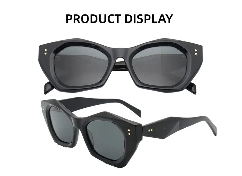 ChicOptix Retro Fashion Damen-Sonnenbrille mit Leopardenmuster, polygonale Sonnenbrille für Herren, Retro-Acetat-Sonnenbrille, UV400, für den Außenbereich, lässig – Detail 12