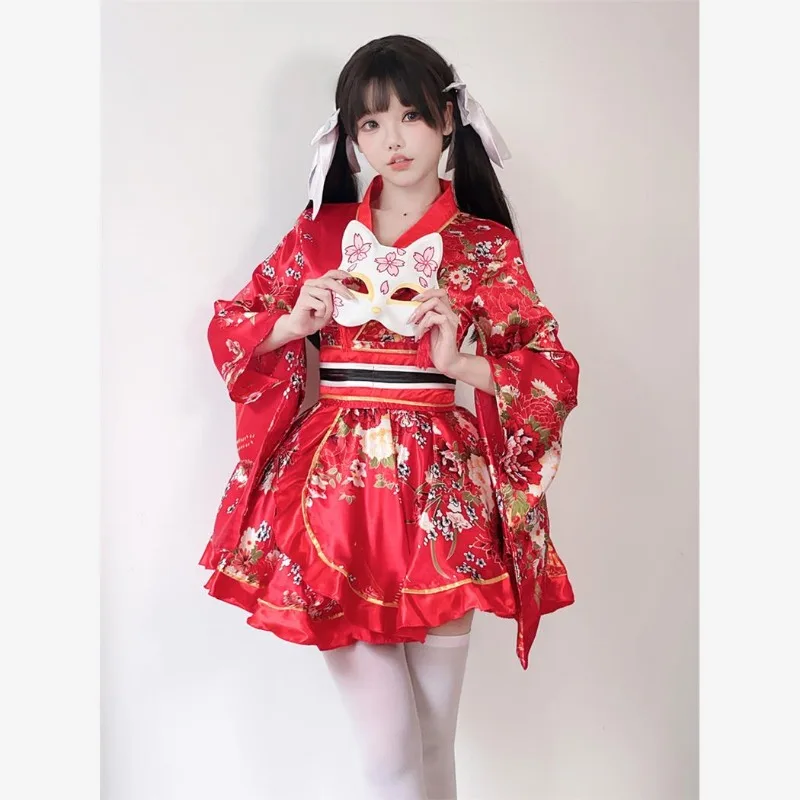 فستان رسمي كيمونو تقليدي زي تنكري جديد للصيف على طراز الأزهار مجموعة يوكاتا وكيمونو النسائية المعدلة