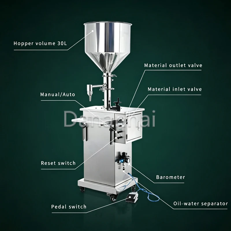 Semi-Automatic Cosmetic Filling Machine Piston for Lotion Cream Paste Water Beverage Honey Packaging Machine for Business & Indu