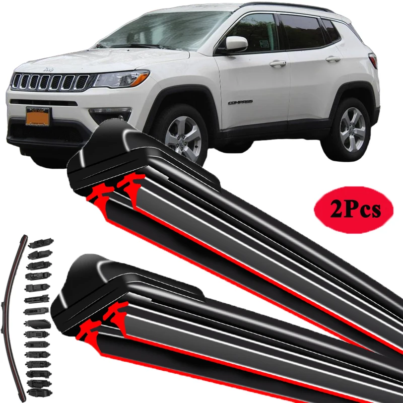 

For Jeep Compass MK MP 2007-2024 Car Windshield Wiper Blade Front Windscreen Brushes Washer Accessories Window Replacement Parts