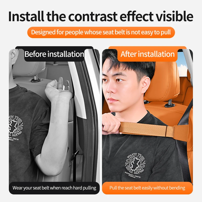 Car Magnetic Seat Belt Extension Handle Anti Pinch Shoulder Seat Belt Limiter Convenient Easy Reach Belt Interior Accessories