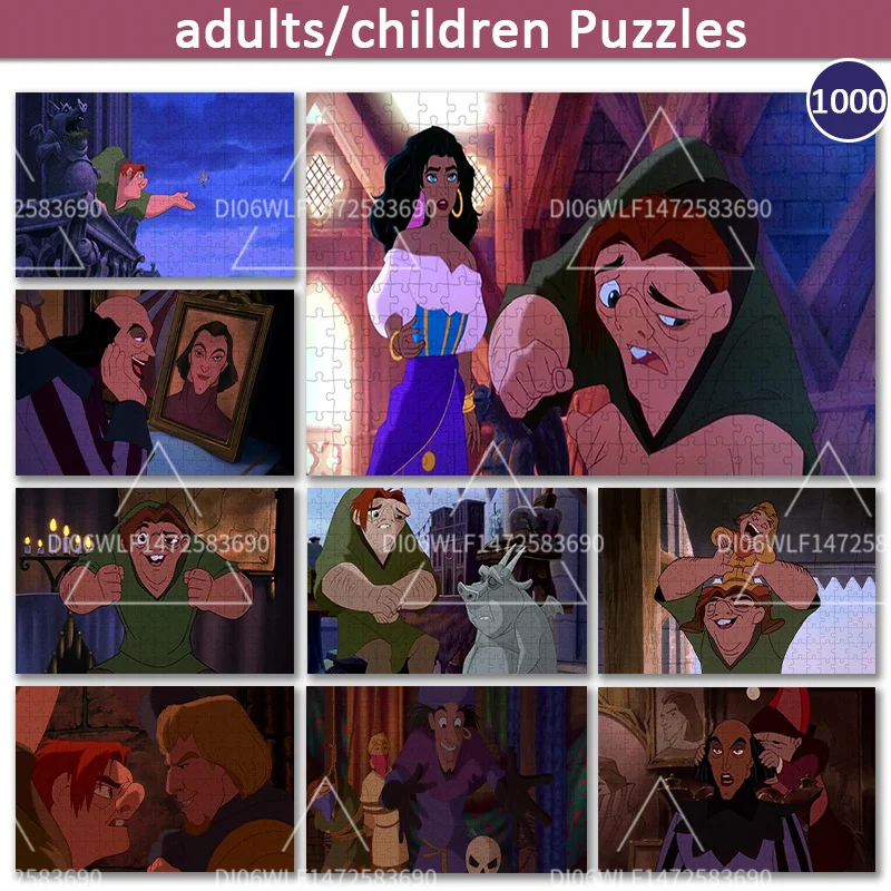 

Disney Notre Dame 1000 PCS Wooden Puzzles Children's Educational Toy Adult Game Printing Clear Puzzle Toy Gift Collection Poster