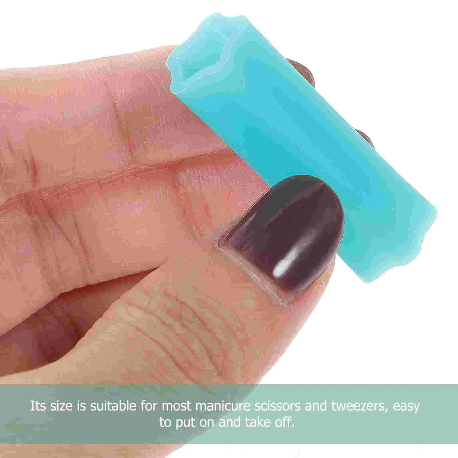 6 Pcs Tweezers Scissors Protection Manicure Covers Non-slip Tool Lash Eyelash Nail Sleeve Silica Gel Case