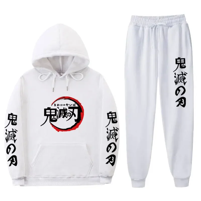 Demon Slayer Anime Autumn Winter Fashion New Men’s Hoodies + Pants Two-Piece sportswear hoodie Harajuku Casual Jogging