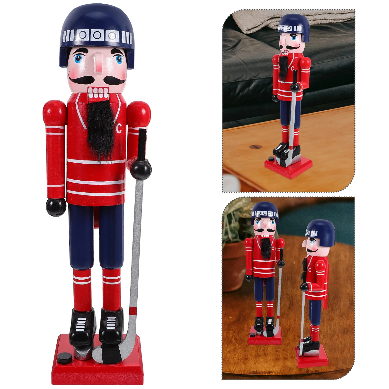 

Traditional Wooden Nutcracker Xmas Decor Craftsmanship Holiday Ornament for Room Shelf Table Centerpiece Christmas Celebration