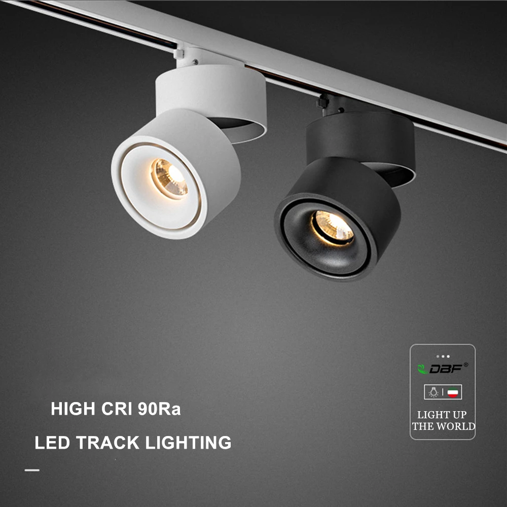 LED Track Light 360 Rotation Adjustable Ceiling LED Spotlights 7W 10W 15W Rail Lamp Surface Mounted Track Lighting Fixtures