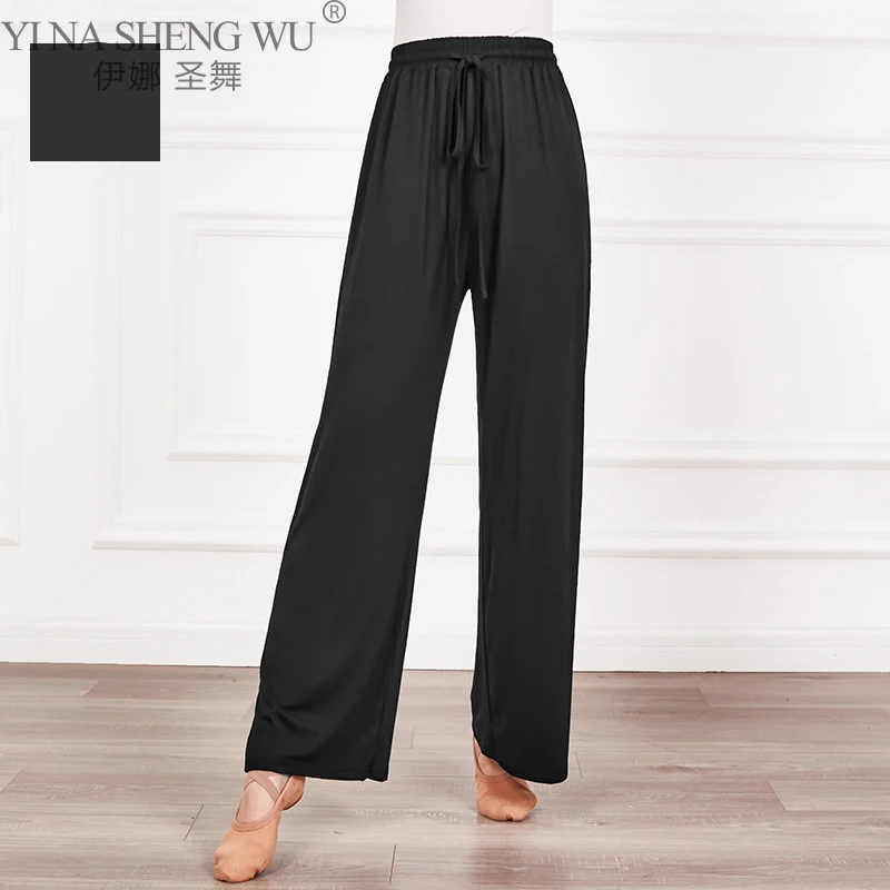 Classic Dance Pants Women Modal Modern Dance Wide Leg Pant Soft Yoga Body Rhyme Ballet Trainning Trousers Drawstring Elegant 3XL