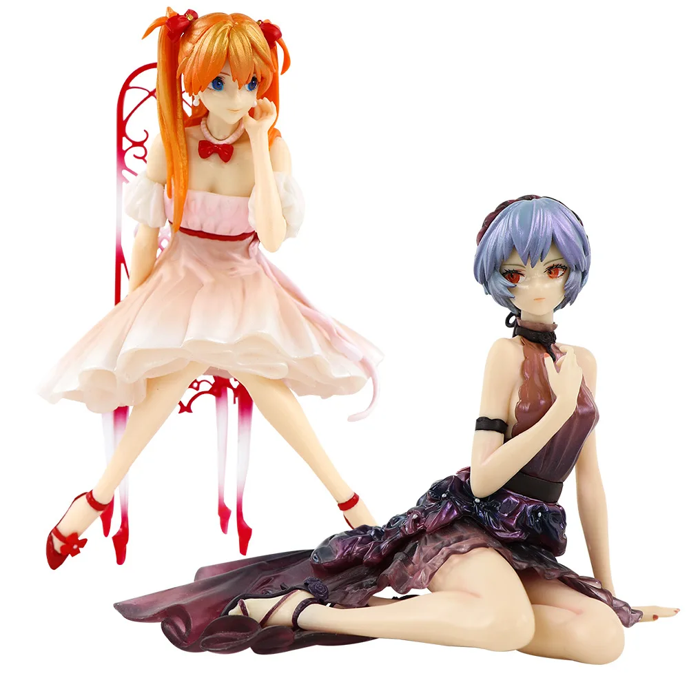 22CM Anime Neon Genesis Evangelion Figure Asuka Langley Soryu And REI AYANAMI Anime Model Toy Gift Collection Decoration PVC