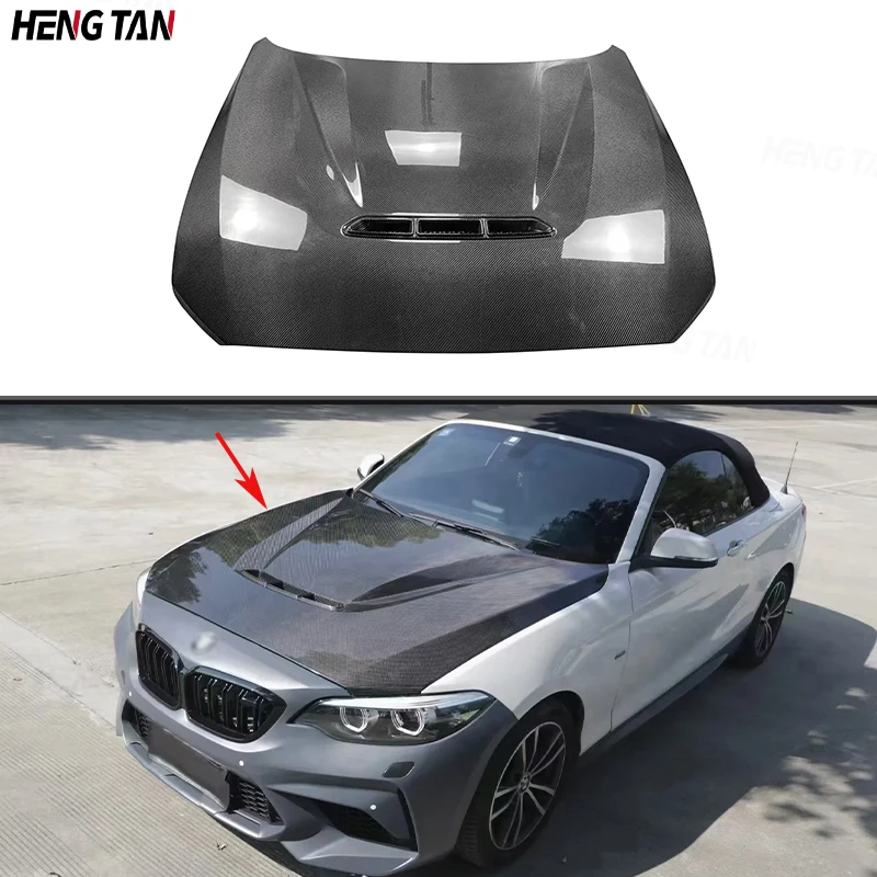 For BMW 2 Series F22 F23 M2 F87 M2C 2014-2021 Carbon Fiber Car Front Bumper Engine Cover Hood Bonnet Vent Parts Upgrade Body kit