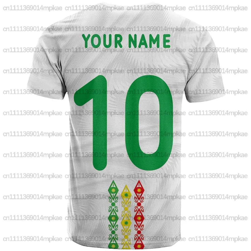 Men's Crew Neck Short Sleeve T-Shirt, Senegal National Print T-Shirt, Football Style, Simple Top, Loose Fit, African T-Shirt