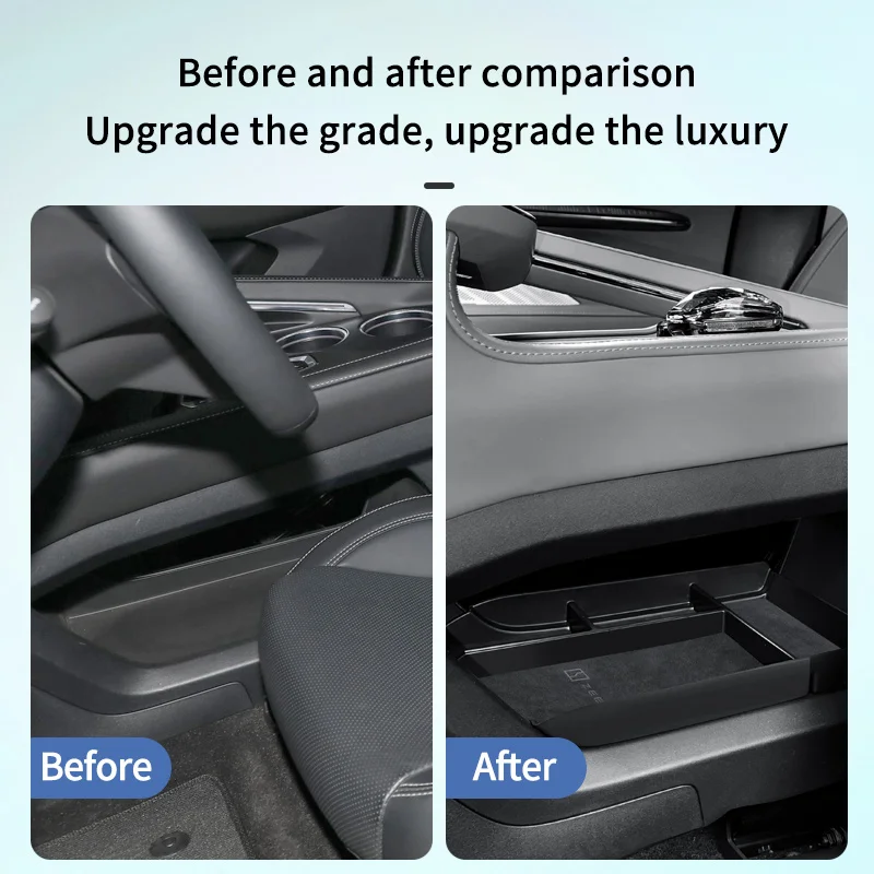 Car Center Console Box for ZEEKR 001 009 Central Storage Tray Organizer Container Tidying alcantara suede Accessories