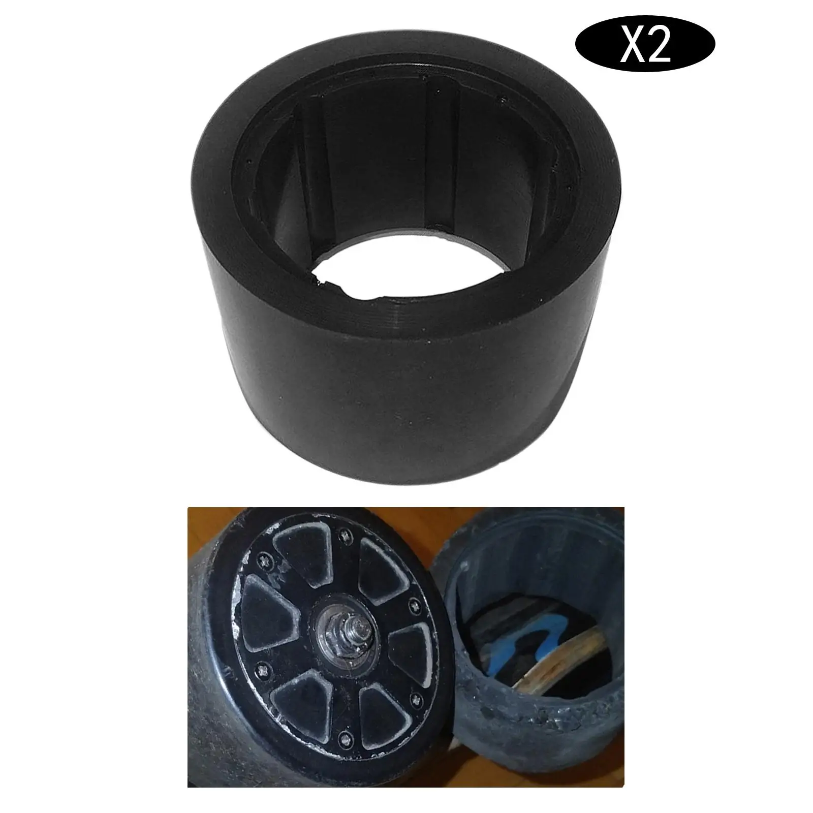 2 Pieces Electric Hub Motor Tire Cover Skateboard Wheel Hub Motor PU Tire Cover Removable and Replaceable Parts, 0mm