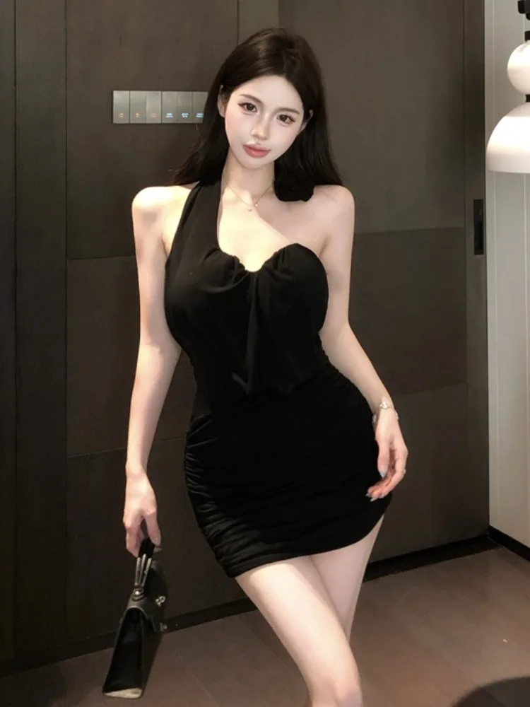 

Ele Pure Desire Одинарный плечевой ремень Dr Ne Висячий дизайн Утягивающая талия Цветочный дизайн Облегающая юбка Сексуальная высокая талия...