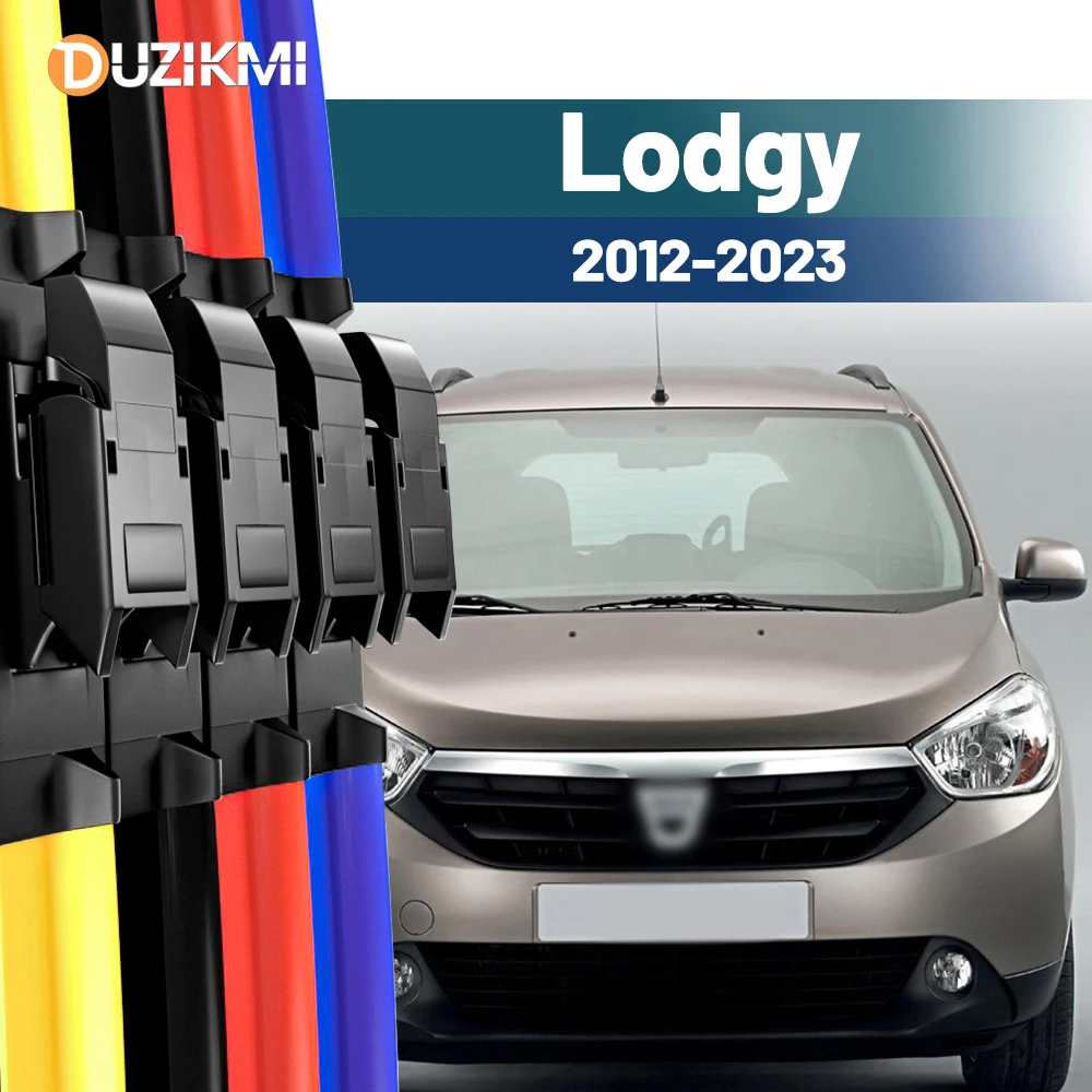

For Dacia Lodgy 2012-2023 2013 2014 2015 2016 2017 2018 2019 2021 2022 2pcs Front Windshield Windscreen Wiper Blades Red Blue