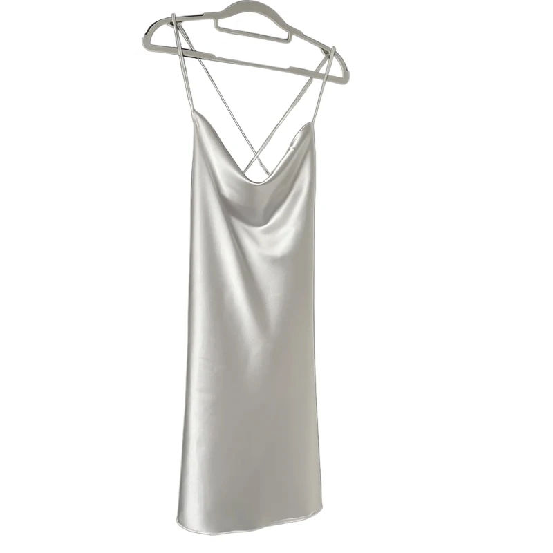 

Модная сексуальная повседневная ночная рубашка из искусственного шелка с открытой спиной для женщин