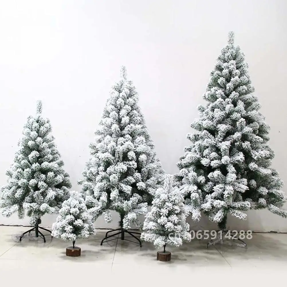 2023 Christmas 2.1m White Simulation Artificial Flocking Snow Christmas Tree Adornment for home party hotel shopping mall