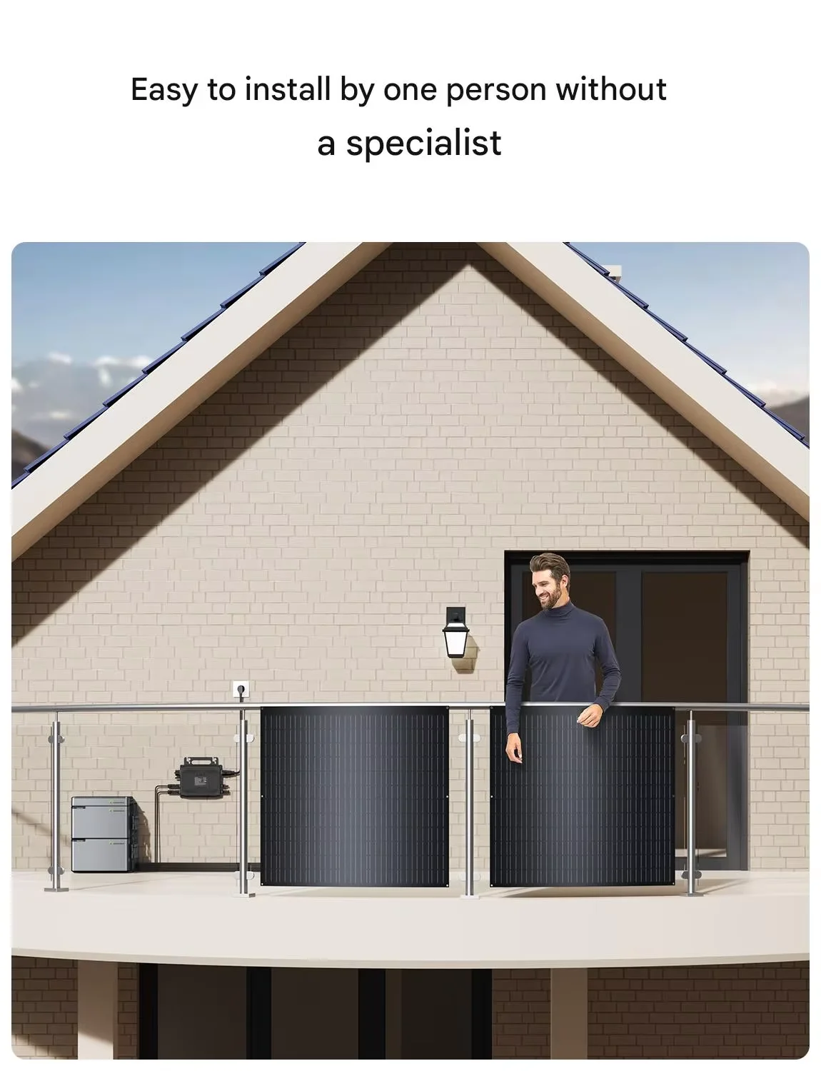 960W Zonnesysteem met 4x240W panelen + 800W micro-omvormer | Eenvoudige doe-het-zelf installatie, ideaal voor balkons, RMS, kleine huizen - Afbeelding 3
