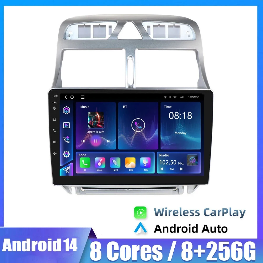 

Wireless Carplay Android 14 Car Radio Multimedia Gps Navigation For Peugeot 307 307CC 307SW 2002-2013 Stereo 2 DIN Head Unit