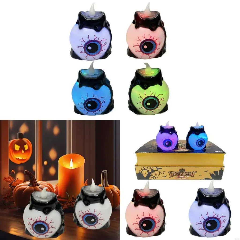 

97QD Pack of 2 Plastic LED Halloween Decoration Battery Powered